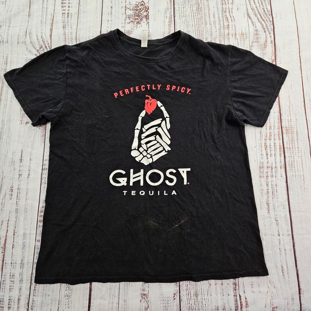 Perfectly Spicy Ghost Tequila Black Short Sleeve Cotton T-Shirt Men's L